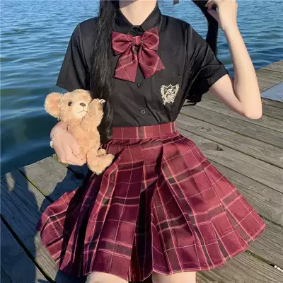 Diablo jk uniform skirt female genuine full set of student uniform Graduation class uniform High school student college style summer suit school uniform