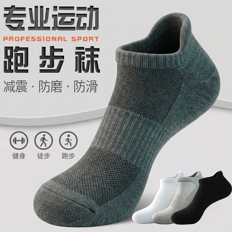 Large Size Men's Thin Sports Socks, Mesh Breathable, Sweat-Absorbent, Deodorant, All-Season Fitness Training, Running and Leisure Socks