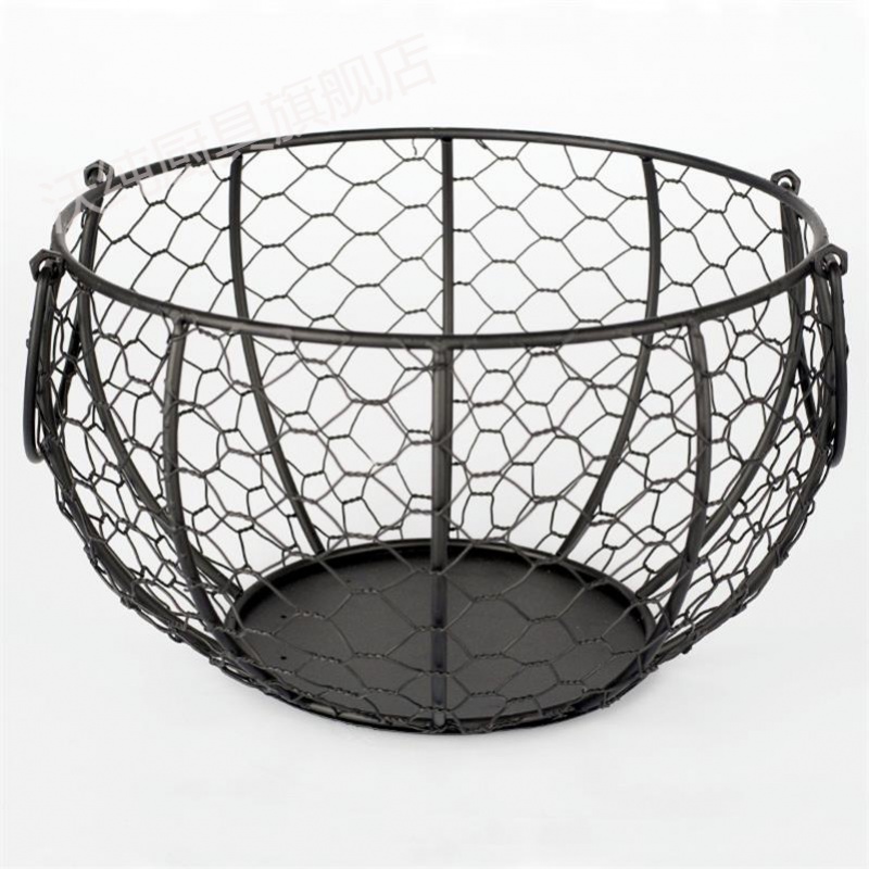 The Vegetables good - & rural wind creative ceramic glaze, wrought iron furnishing articles, hollow out to receive a box to put an egg baskets of portable iron