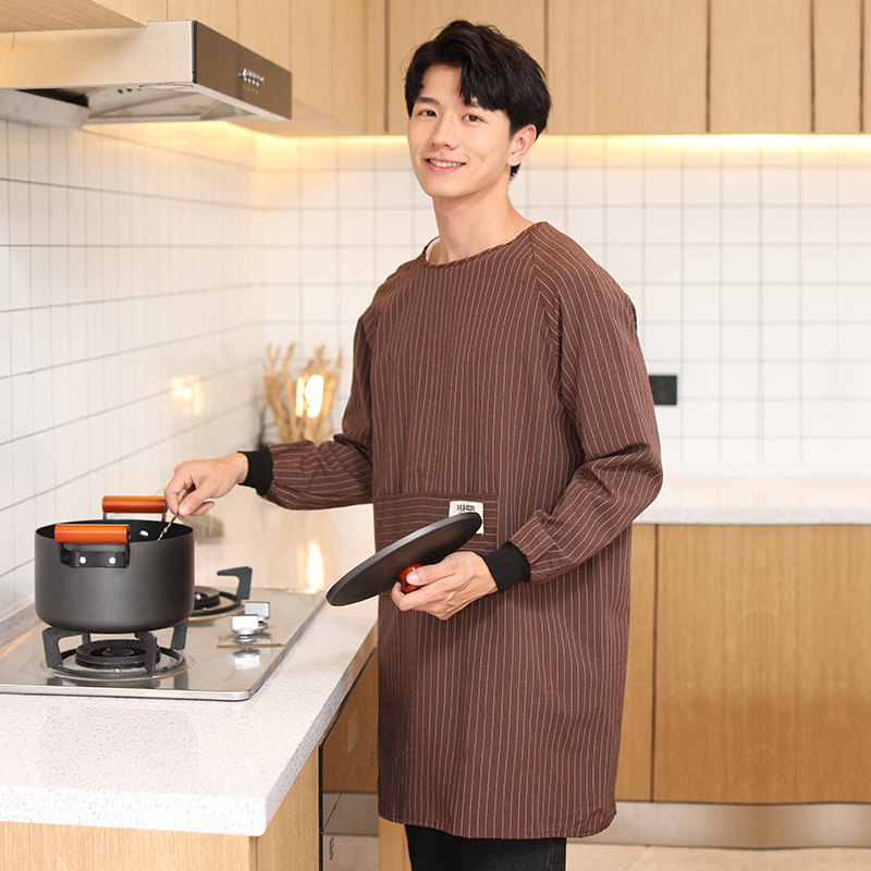 Long sleeve apron for men's special home kitchen 2021 new net red work waterproof and anti-oil cover Waist Day Style