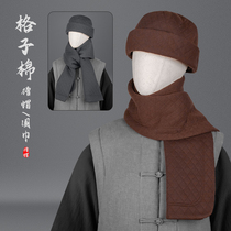 Monk hat mens plaid cotton scarf autumn and winter warm monk hat female monk hat melon skin hat monk supplies scarf