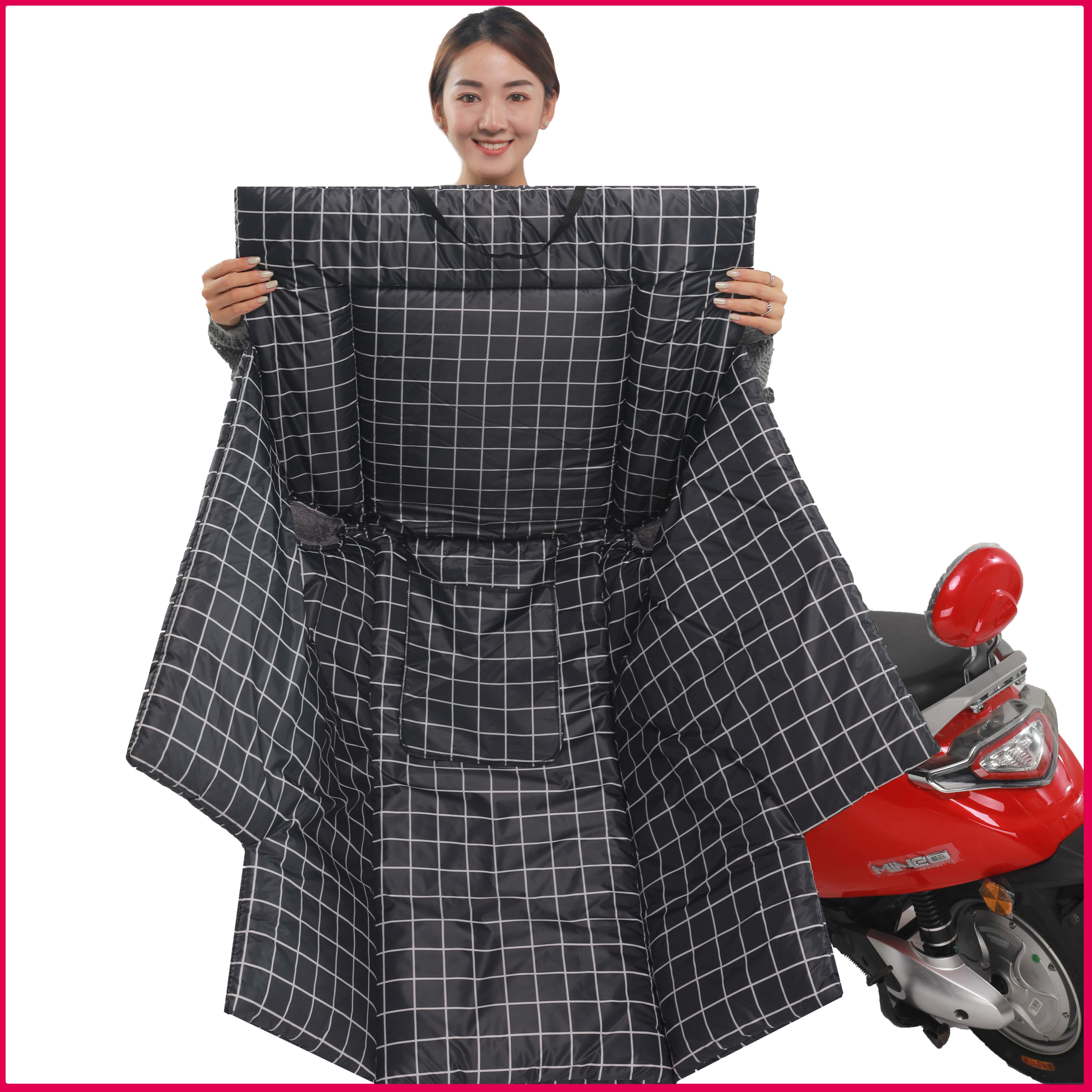 Electric car wind shield by winter bifacial waterproof winter plus suede thickened anti-chill wind small battery electric bike wind shield