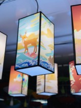 Outdoor Square Lantern Hanging over New Years Restaurant New Years Day New Years Day decorations Palace lamps 2021 New flower lanterns Custom