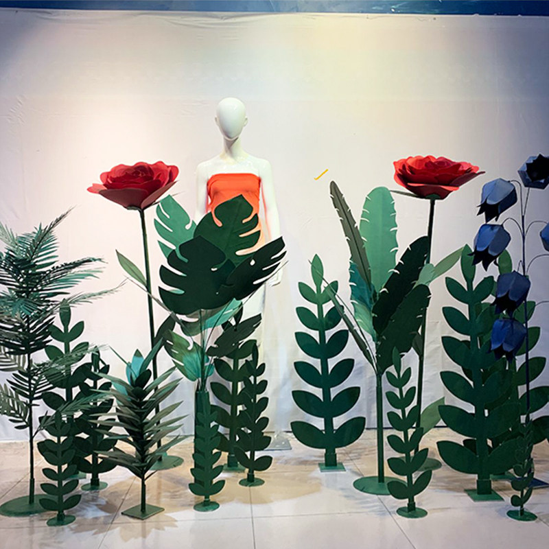 Creative Mall Shop Window Decoration Beauty Chen Props Large Paper Art Flower Plant Suzulan Dp Wedding props