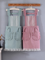 Cotton lace apron home kitchen waterproof and oil-proof cooking Korean fashion Princess cute lace work waist