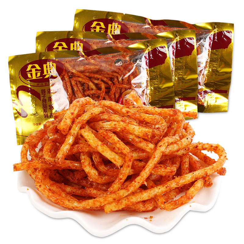 Yan Zi Golden Classic Spicy Strips of spicy silk 26g * 50 bags Hunan snacks with a snack noodles made of cooked food