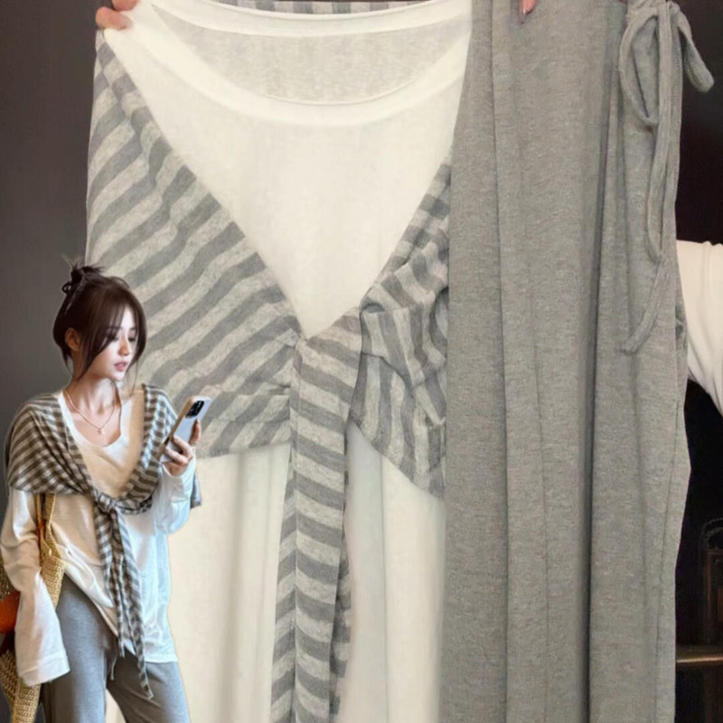 Lazy Style Maternity Spring and Summer Fashion Set, Simple and Stylish for Petite Women, Trendy Modal Cotton Full Set, Thin