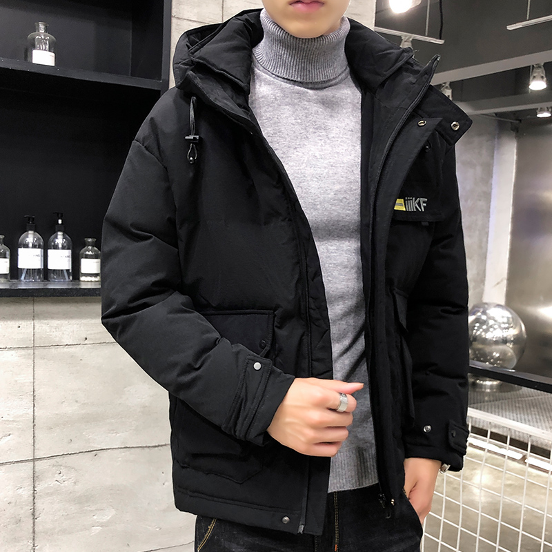 勋伯格中长款棉外衣男冬季外套潮牌男士加厚连帽棉服韩版潮流棉袄