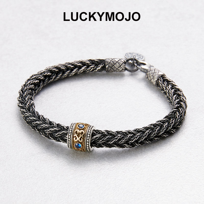 Turkish Woven Bracelet for Men, 99 Pure Silver Fortune Beads Bracelet, Couple's Bracelet, Silver Bangle, Unique Birthday Gift