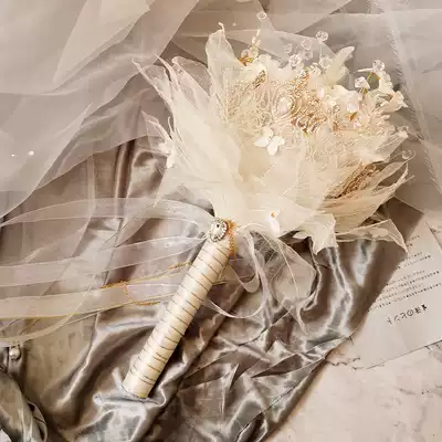 Eternal Flower Holding Flower Bride Flower Ball Wedding High-end Customized New Chinese Crown Lace Champagne Handheld Flower