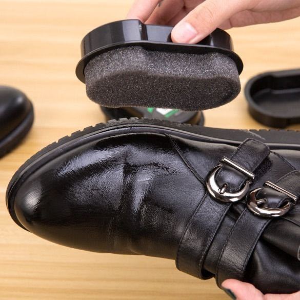 (Leather Care) Shoe Shine Shoe Maintenance Brightening Artifact Double-sided Sponge Shoe Shine Colorless Shoe Wax Shoe Polish Brush