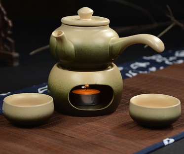 Ancient some ceramic porcelain pot boiling tea aroma stove candles wine he its drank temperature insulation tea heating base