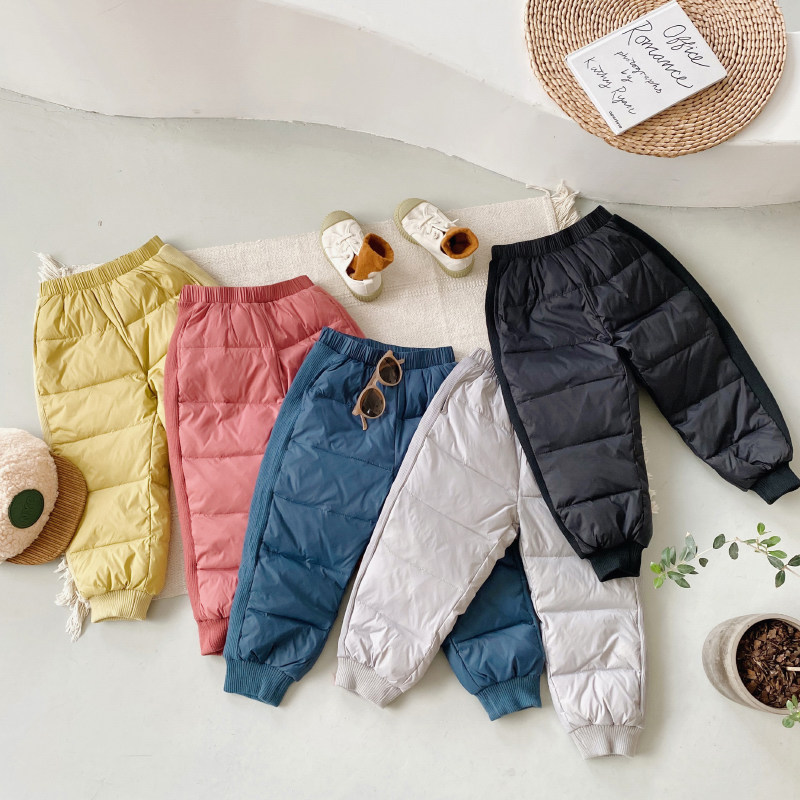 Anti-season children's down pants Boys and girls thickened autumn and winter pants Baby wear baby children warm pants