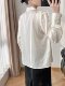 Lingze X19 Mumi Mulberry Silk Top 2026 Spring/Summer New Style Elegant V-Neck Silk White Shirt for Women