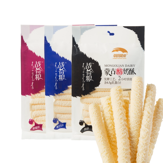 草原晨曲奶酥内蒙古特产奶条棒奶酪棒零食益生元发酵奶条150g
