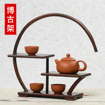 Red sour branch wooden purple clay teapot shelf tea rack Shelf shelf small Bo ancient shelf multi treasure Pavilion Pavilion Chinese display rack ornaments