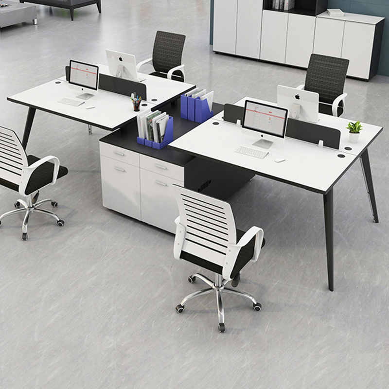 Staff Desk 4 People with a minimalist modern office Screen staff table and chairs Combined 6 People's office furniture