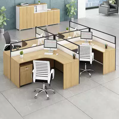 Staff computer desk 4 people simple modern screen four work Station 6 partition card seat Office table and chair combination