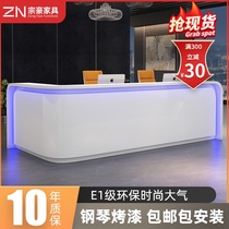 Paint paint front desk office front desk white table curved reception desk cashier counter reception hall fashion creative bar