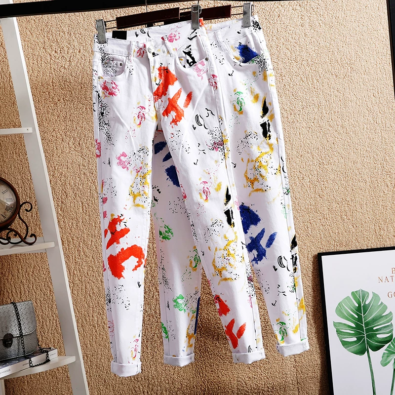 Leggings, летние модные брюки, ретро джинсы, облегающие