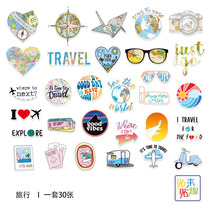 Retro British literary travel stickers personalized creative luggage computer guitar scooter decorative stickers waterproof