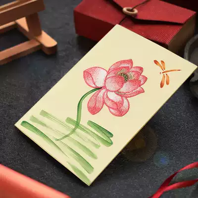 Teacher's Day custom greeting cards Hand-painted lotus embroidery business thanks birthday teacher female leader customer gifts