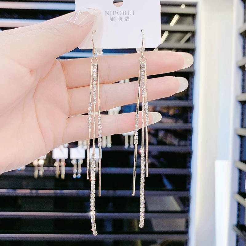Earrings with tassels, high-end
