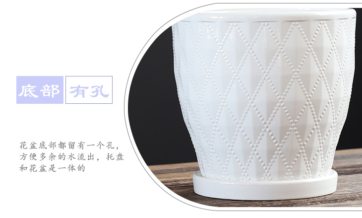 Flowerpot ceramic white special offer a clearance pallet size extra large creative move and contracted more than other meat Flowerpot