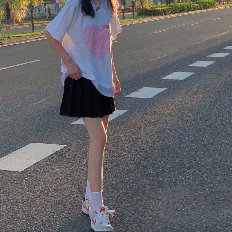 Black Pleats Skirt Woman Short Dress Lengthened Half Body Skirt Summer Thin anti-walk light Anti-crease slim student a word jk dress