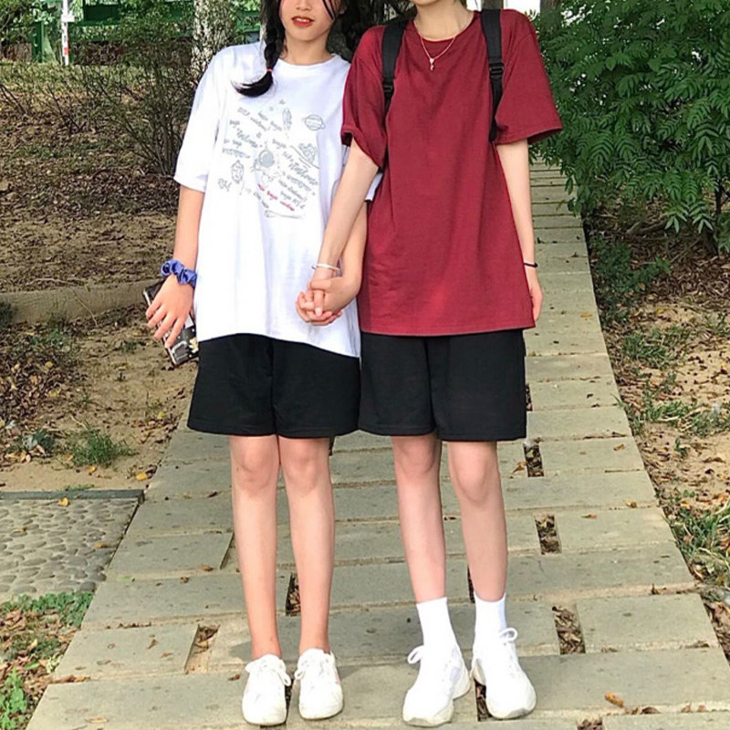 Black Sports Shorts Women Bf Wind High Waist Loose 2022 Summer New Casual 50% Pants Straight Barrel Taste