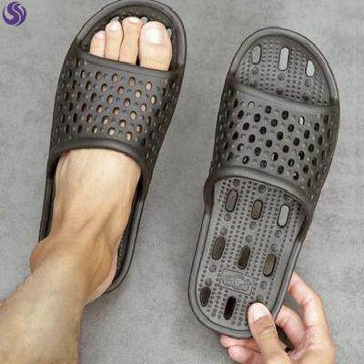 2020 - Set Dry Dry Slippers Men summer bathroom thick soles hollow and simple slippers