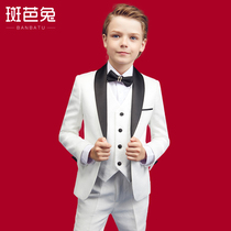 Childrens suit suit British wind flower childrens dress boy suit three-piece handsome boy piano performance suit