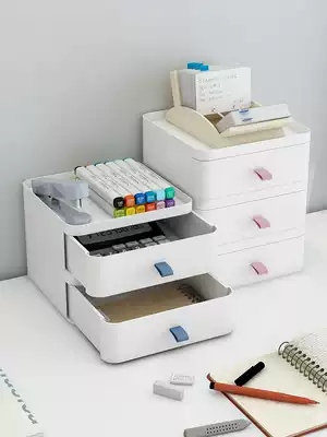 Desktop storage box drawer plastic dormitory cosmetic mask box office documents stationery sundries shelf