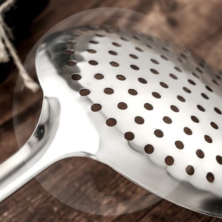 Kitchen Home Long handle Leaking Spoon Water Dumplings Fried Mixed Spoon Bailing Spicy large stainless steel thickened Large Supplies