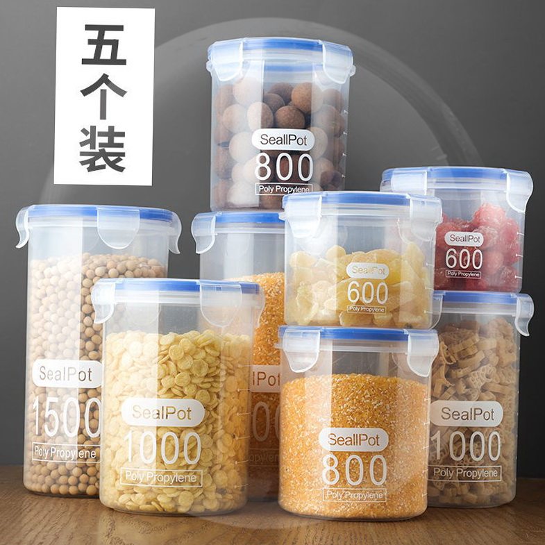 Seal Tank Snacks Storage Tank Storage Storage Tank Kitchen Jar Five Cereals Cereals Plastic Fridge Food Kitchen Box