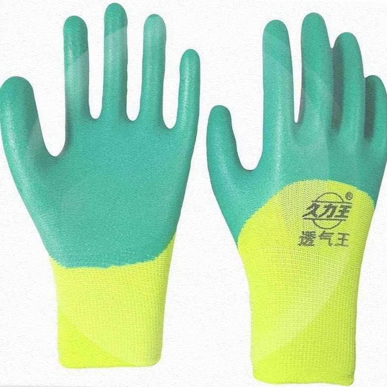 Glove long force latex rubber abrasion-proof breathable pneumatic rubber sheet Wang Laubao anti-slip work thickened foaming king for a long time
