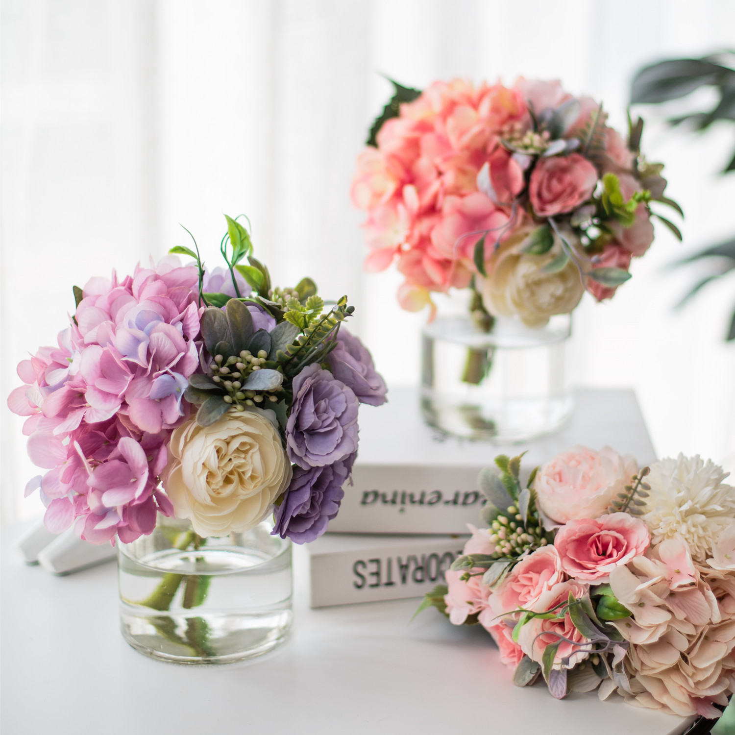 Nordic Simulation Flower Simulation Plant Floral Art Small Potted Flowers indoor Home Swing Decoration Living Room Decoration Fake Fancy Creativity