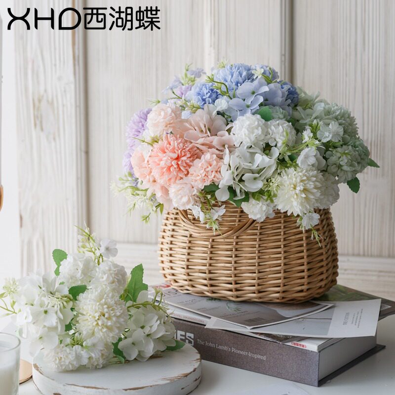 Single bouquet fake flower simulation flower rose plastic flower living room decoration small ornaments drying flower table silk flower decoration