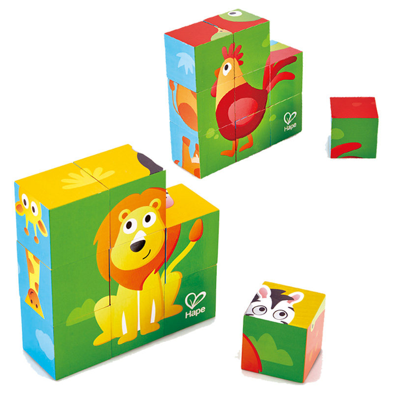 German Hape Triple Order -9 Grain Six-Face Puzzle Baby Children Puzzle Toy Creative Male Girl Animal Puzzle-Taobao