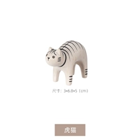 【Tiger Cat】 ручной деревянной резьбы орнаменты (длина 3*ширина 6,8*высота 5 см) Простая упаковка без коробки