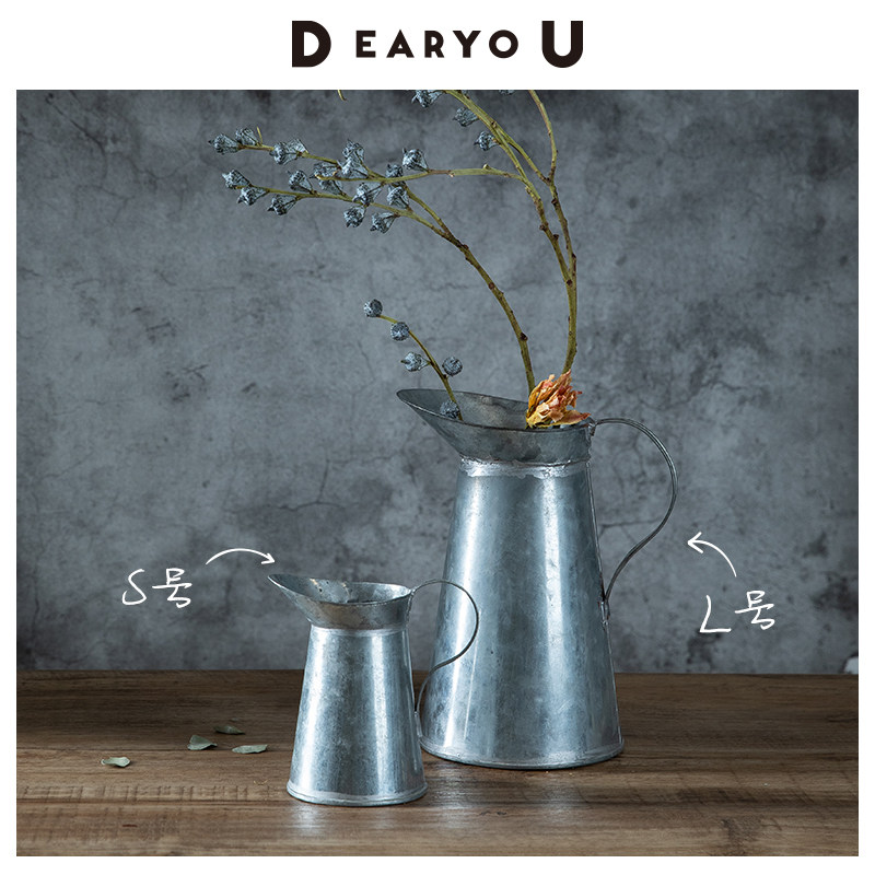 Japan Pine Wildhouse White Sheet Iron Kettle Handmade Watering Pot Home Grocery Storage Barrel Gardening Retro Florator-Taobao