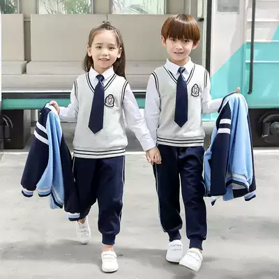 Primary school uniforms set kindergarten uniforms spring and autumn three-piece first-grade children's class uniforms autumn sportswear