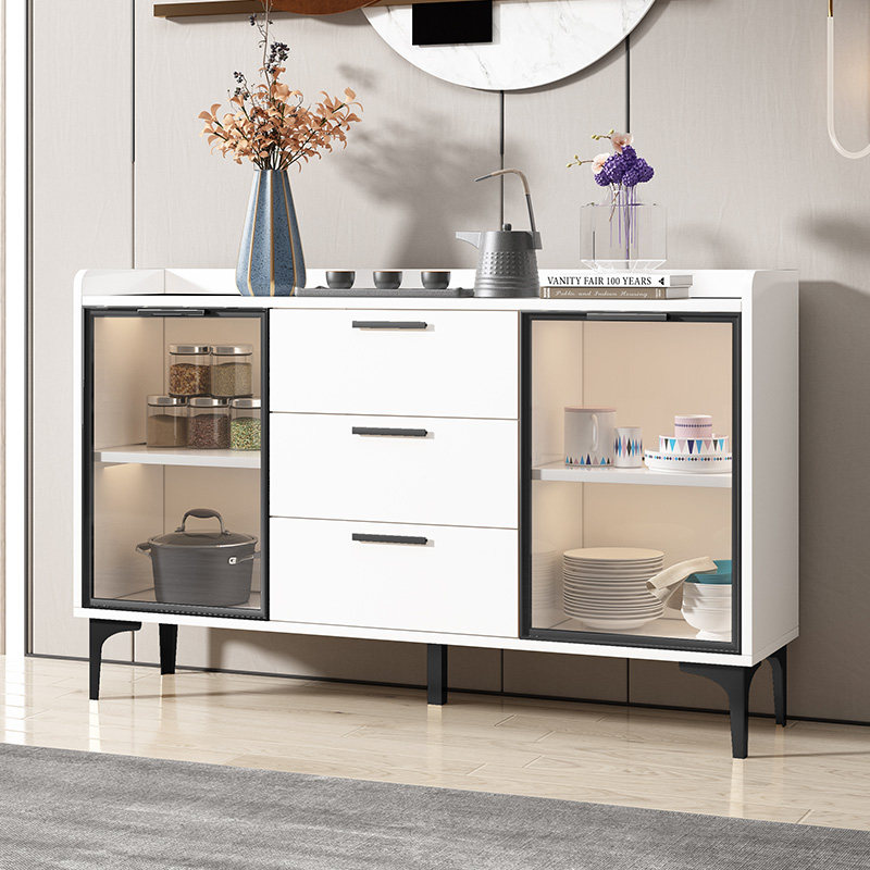 Simple and modern sideboard cabinet storage cabinet home against the wall living room cupboard Nordic microwave oven cabinet tea cabinet