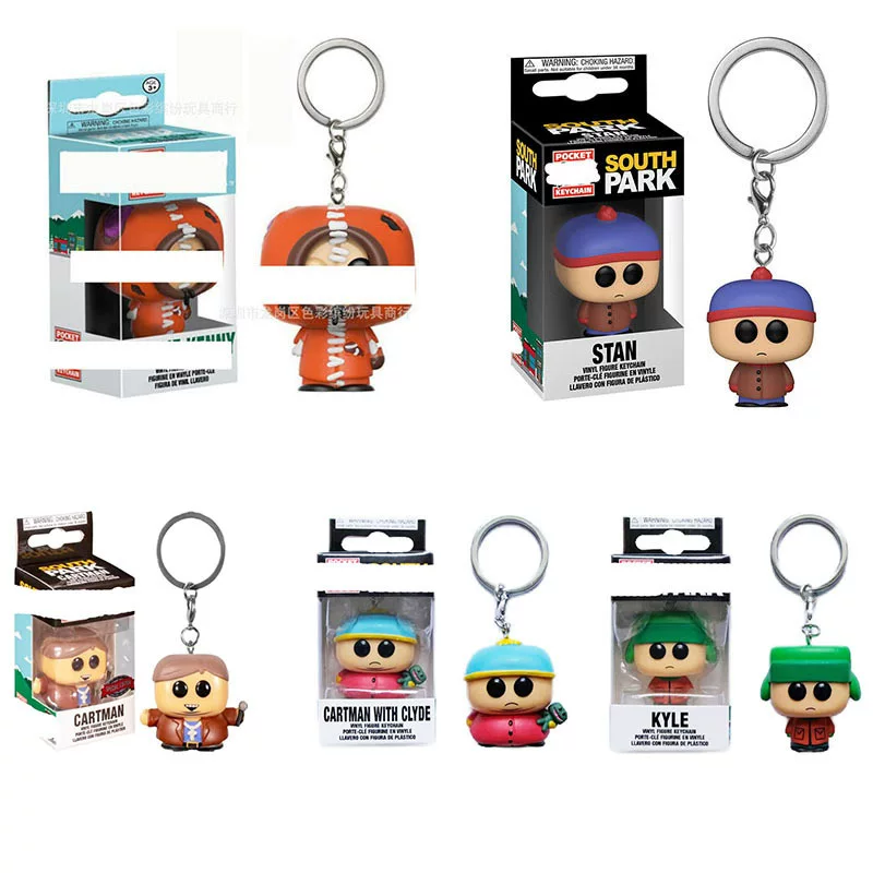 Брелок мультперсонаж (South Park) Kenny/Stan/Cartman/Kyle, подвеска из ПВХ 9,15×6×2,5 см