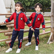 Primary school uniforms spring and autumn season long sleeves trousers two sets of kindergarten garden clothes sports childrens class clothes spring dress set to do