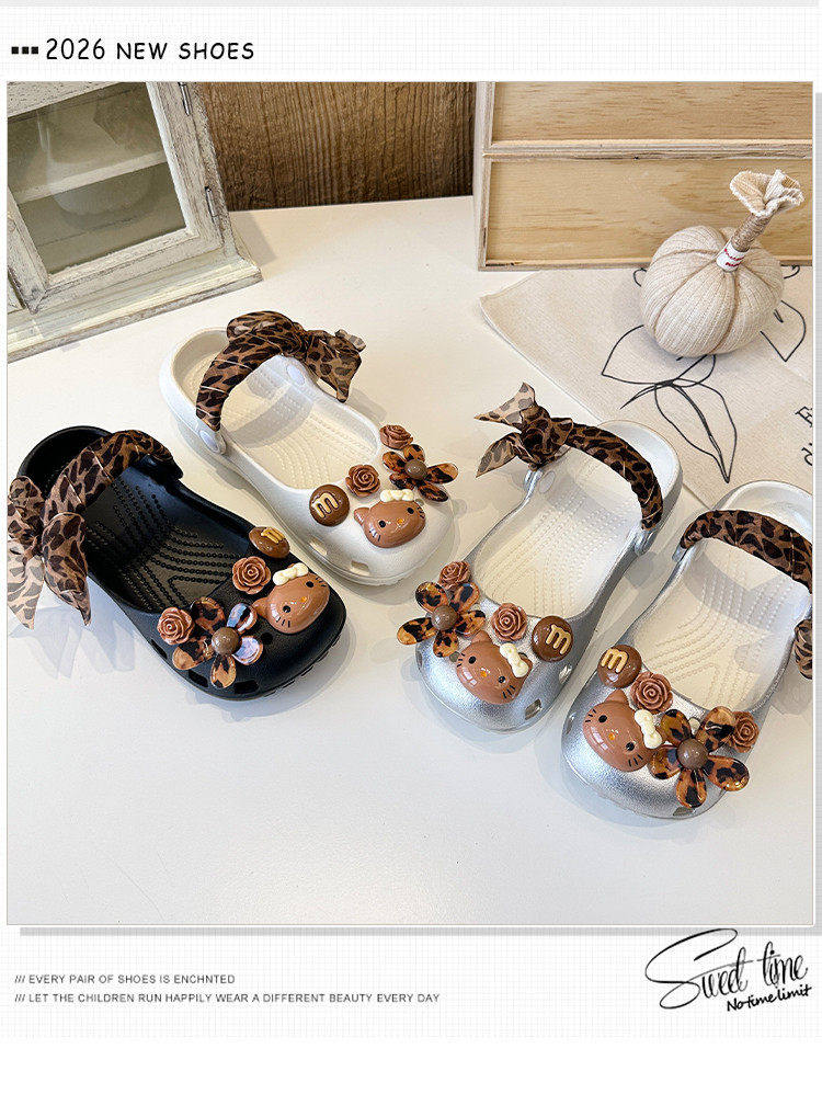 Official Brand Girls' Clogs Kt Cat 2026 Summer Children's Ballet Shoes Girls' Sandals Soft-Soled Beach Shoes — 2