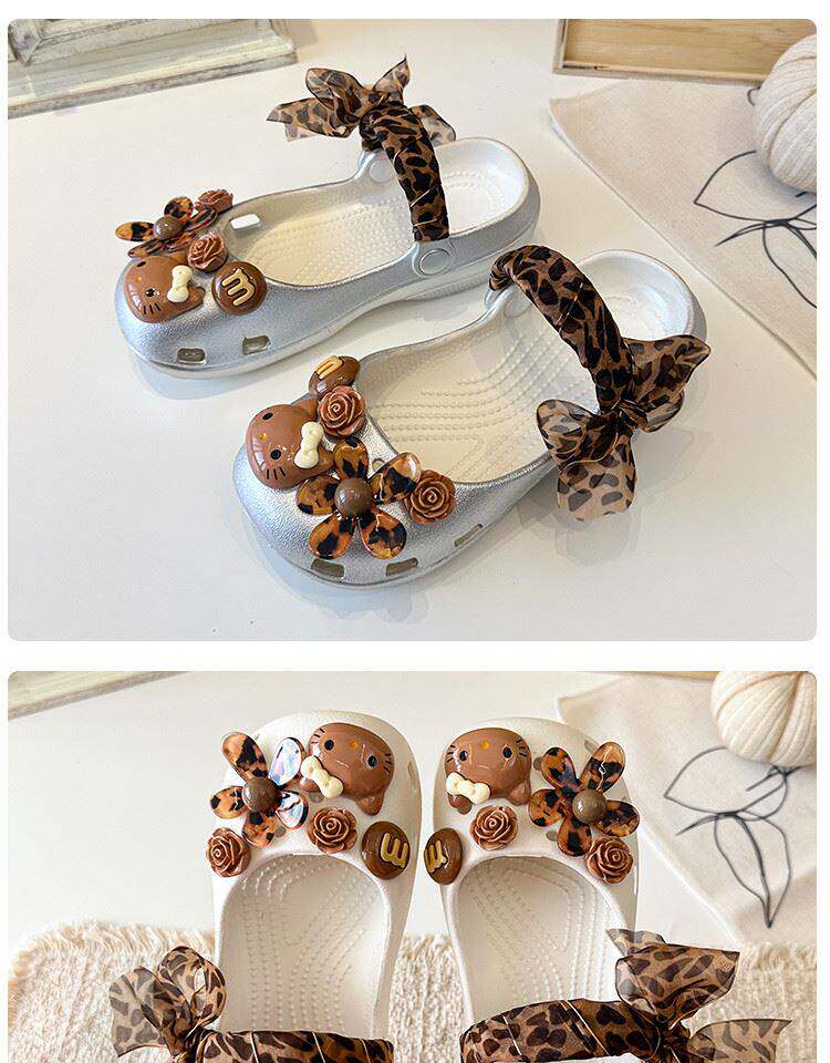 Official Brand Girls' Clogs Kt Cat 2026 Summer Children's Ballet Shoes Girls' Sandals Soft-Soled Beach Shoes — 19