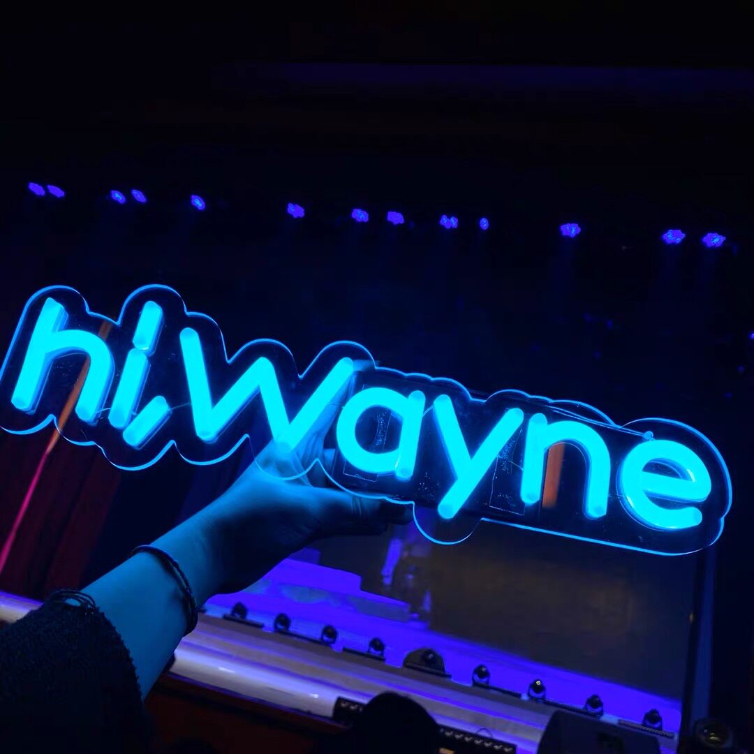 ins neon led luminous word custom logo birthday confession should help stall night market light signs star hands raise cards