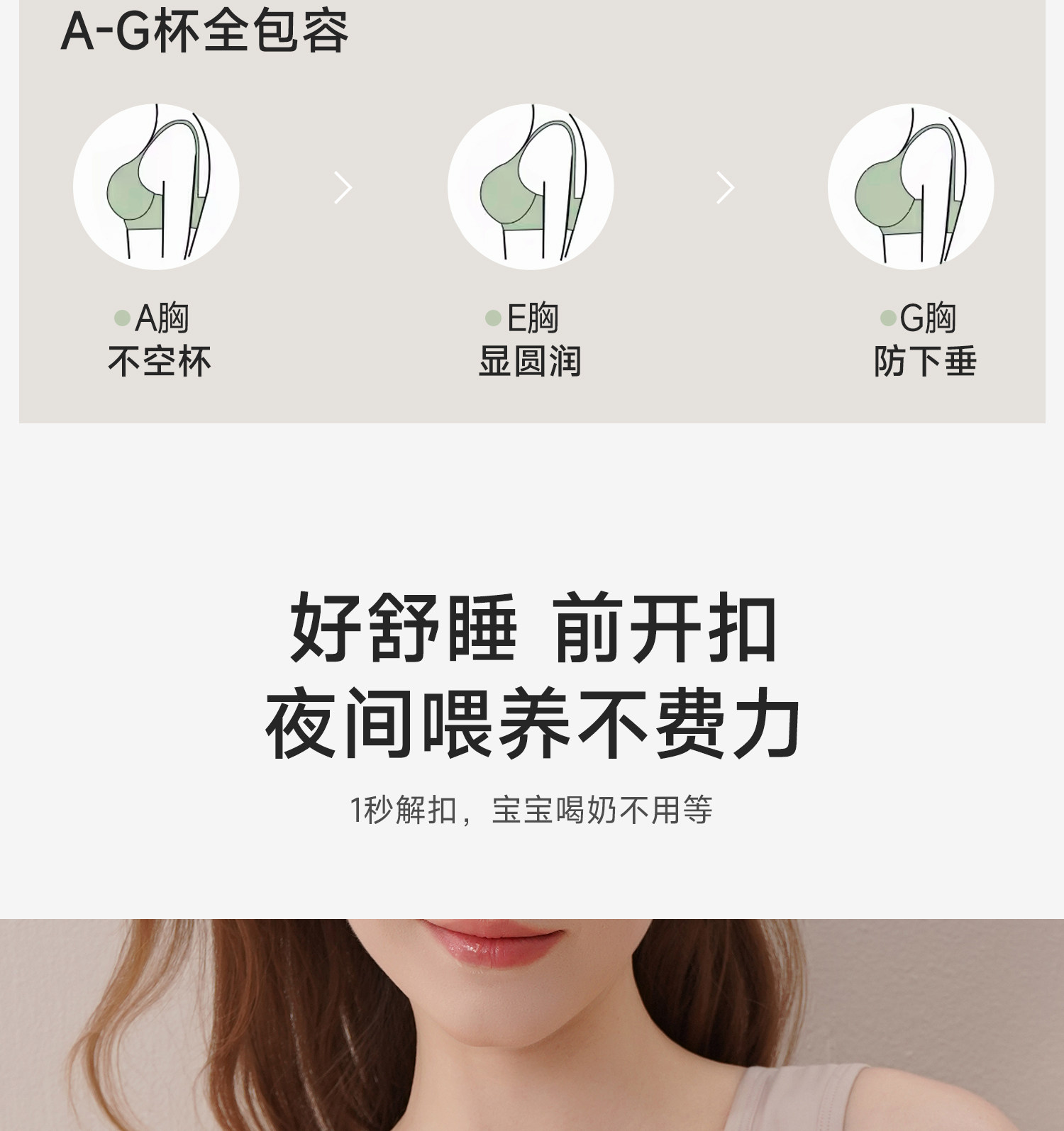 【C-G大码大胸】哺乳内衣大罩杯防下垂产后喂奶专用夏季薄款胸罩 — 25