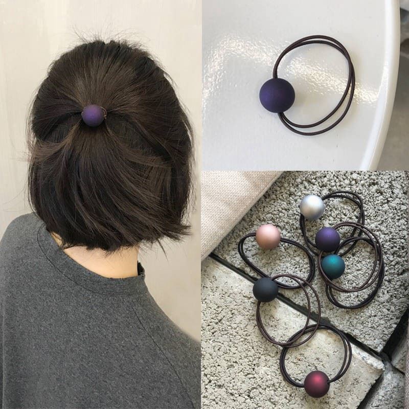 Frosted Ball Zal Hair Rubber Gluten Hair Ring Hair Rope South Korea Small Halal New Short Hair Accessories Brief Djosen Tie Pony Head Rope-Taobao